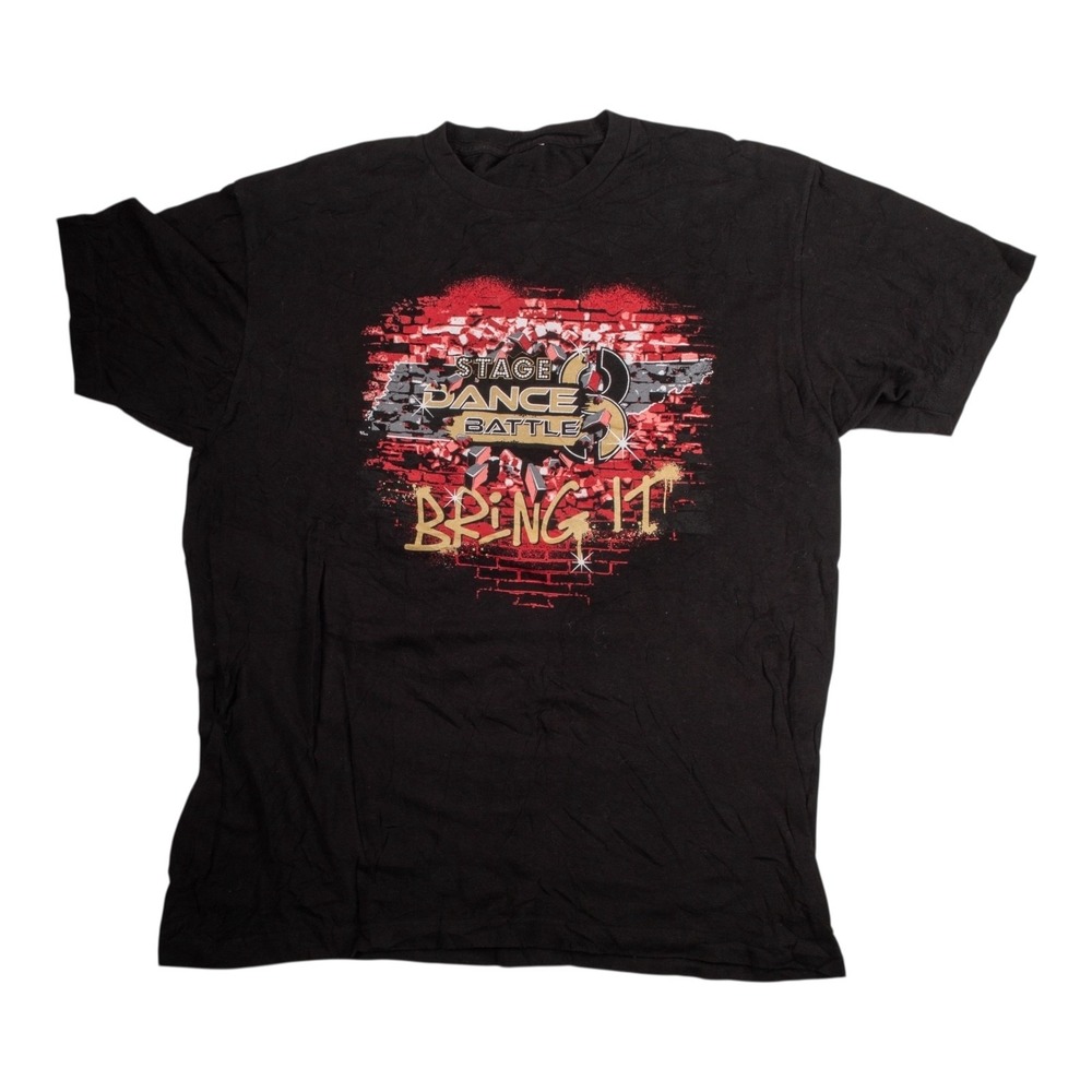 Men's Dance Battle 8 T Shirt Size Large Black Short Sleeve Crew Neck Cotton